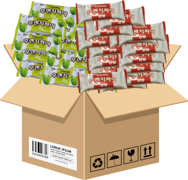 해태제과 후렌치파이 단밤 13g 15개 후렌치파이 매실 13g 15개 (개별포장), 1개, 384g