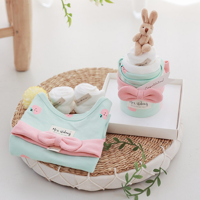 [출산백일선물] 우이동금손 피치베베 아기옷 케이크 5종세트(런칭기념 10% 추가할인) (케이크 선물포장)