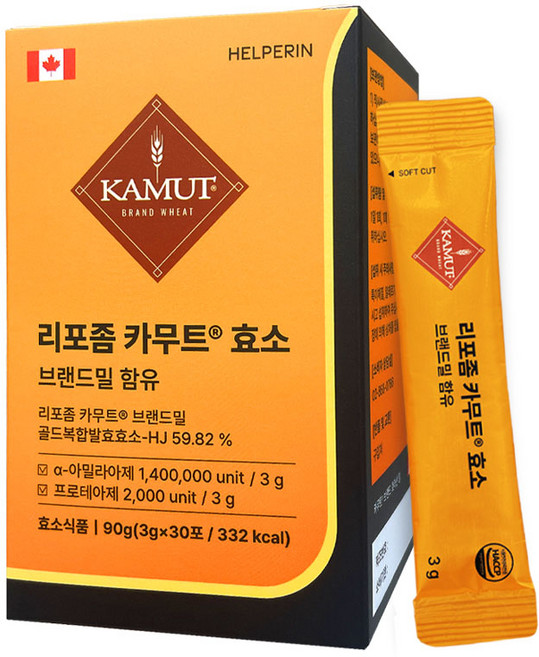 (170만 역가수치) 리포좀 카무트효소 분말 역가수치 170만 KAMUT 헬퍼린 효소, 90g, 3세트