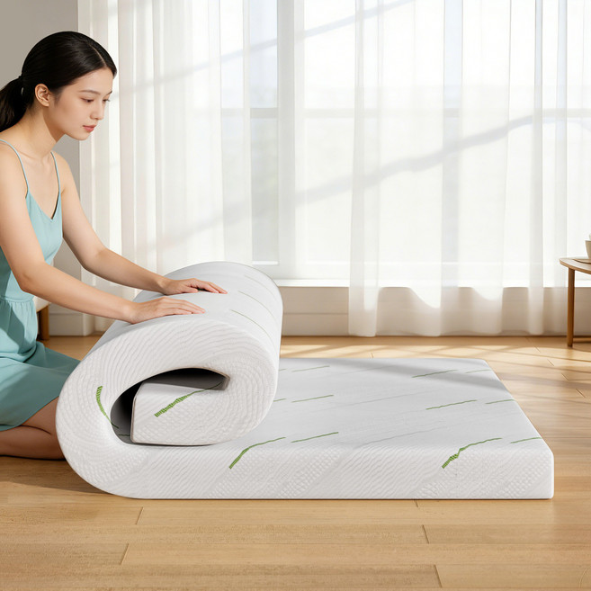 Need 침대 바닥 베이직 메모리폼 매트리스 토퍼 슈퍼싱글 퀸 사이즈 10cm 화이트