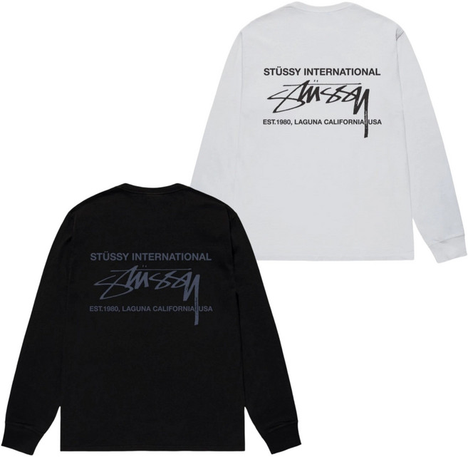 [당일발송] 24SS 스투시 스무스 인터내셔널 롱슬리브 티셔츠 공용 긴팔 1995039 + GRAD 정품보증택