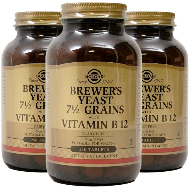 솔가 맥주효모 곡물 7 1/2 비타민 B12 함유 250정 X 3통