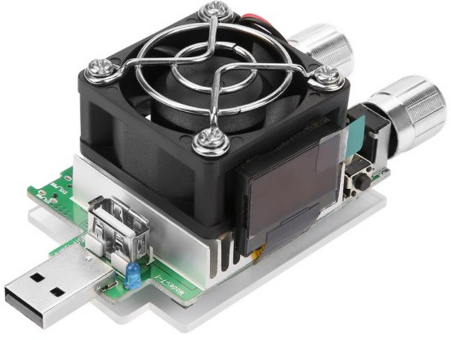 35W 전자 부하 조정 가능한 USB 정전류 배터리 전압 용량 테스터(LCD 포함), 1개
