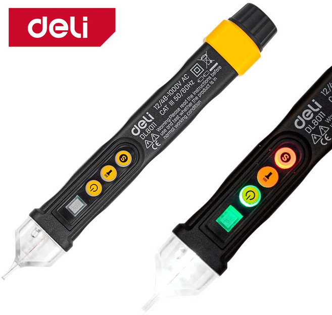 델리 비접촉 전기 테스터기 검전기 전압 활선 감지기, 델리 비접촉 검전기 (EDL8011), 1개