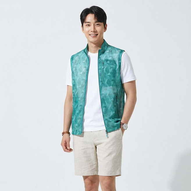 남성 여름 단체복 유니폼 파워 망사 조끼 등산복 작업 메쉬