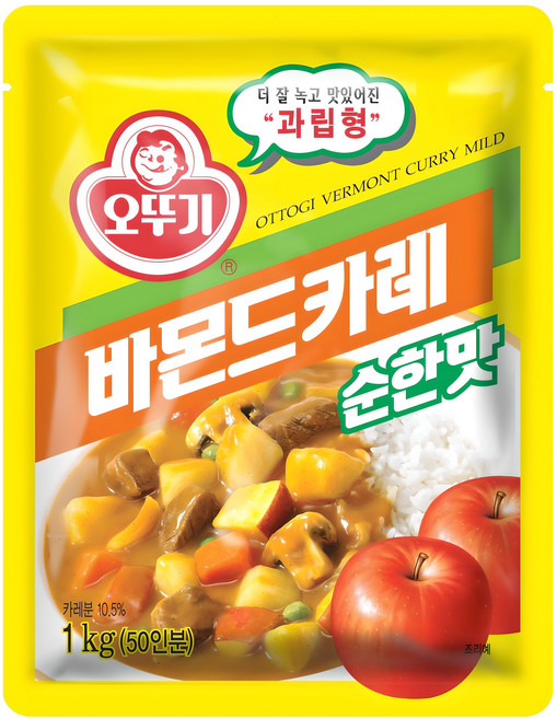 오뚜기 바몬드카레 과립형 순한맛, 1kg, 1개