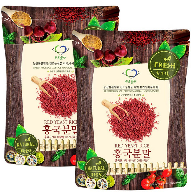 푸른들판 국산 홍국 쌀 가루 분말 100%, 2개, 100g