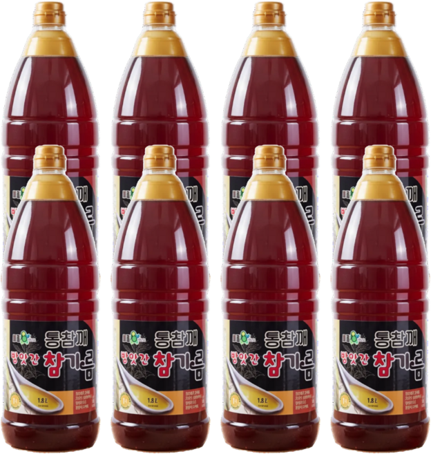 중국산 참기름 1.8L 대용량 업소용 통참깨 8개포장, 8개