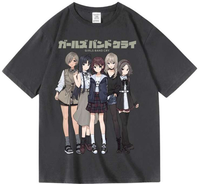 걸즈 밴드 그라이 굿즈 캐릭터 티셔츠 여름 반팔티