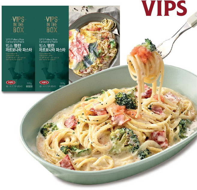 [VIPS] 빕스 명란 까르보나라 원팬 파스타, 268g, 2개