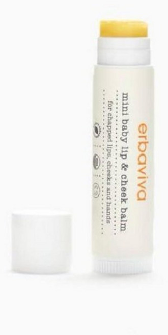 Erbaviva 유기농 미니 립 & 치크 밤 - 아기 및 성인용 모이스처라이징 스틱 | 건조하고 갈라진 피부를 위한 USDA 유기농 시어 버터 금잔화 입술 뺨 손 보호, Mini, 1