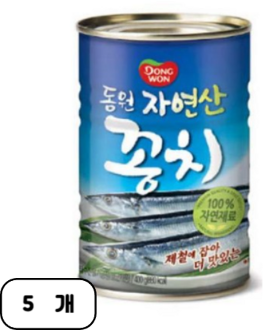 동원 자연산 꽁치 통조림, 400g, 5개