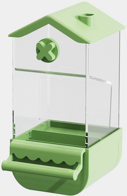 유이미 집모양 앵무새 급이기 자동급식기, 그린-소