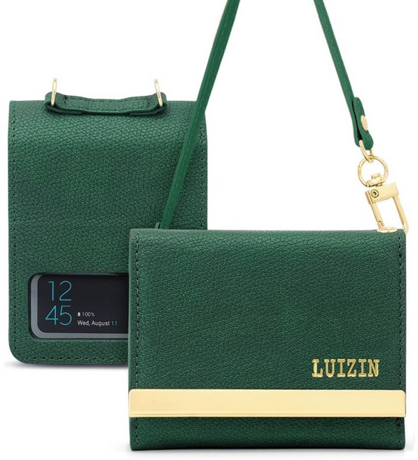 갤럭시 Z플립3 _ 루이진 심플백 지폐1칸+카드4장 수납 지갑형 케이스 + 핸드스트랩