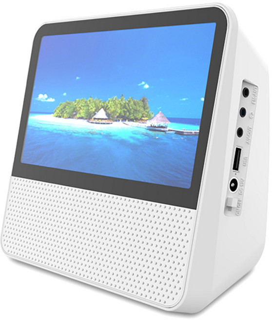 7인치 DVD 플레이어 VCD 휴대용 Bluetooth USB 드라이브 고화질 화면 플레이어가 Discd am Dvd, 흰색 데스크탑 DVD 플레이어 일체형 기계 + 블루투스