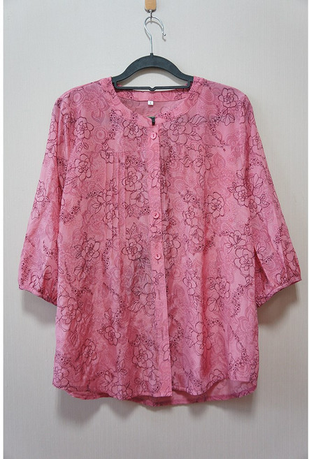 형제상회 할머니옷 시원한 인견 블라우스 셔츠 7부 국산 0009SS02