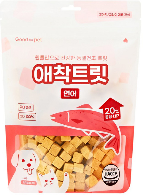 굿포펫 국산 애착 트릿 고양이 강아지 동결건조 간식 100%, 110g, 1개, 연어