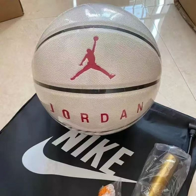Nike Versa Tack 室內外通用標準籃球, 白aj,籃球+球針網兜, 1個, 篮球