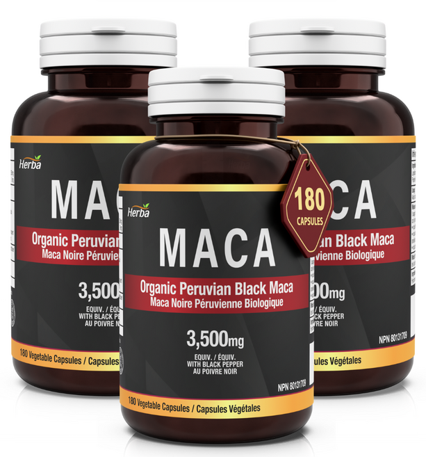 블랙마카 3500mg 180식물성캡슐 페루산 black maca 허바 캐나다, 3개, 180정
