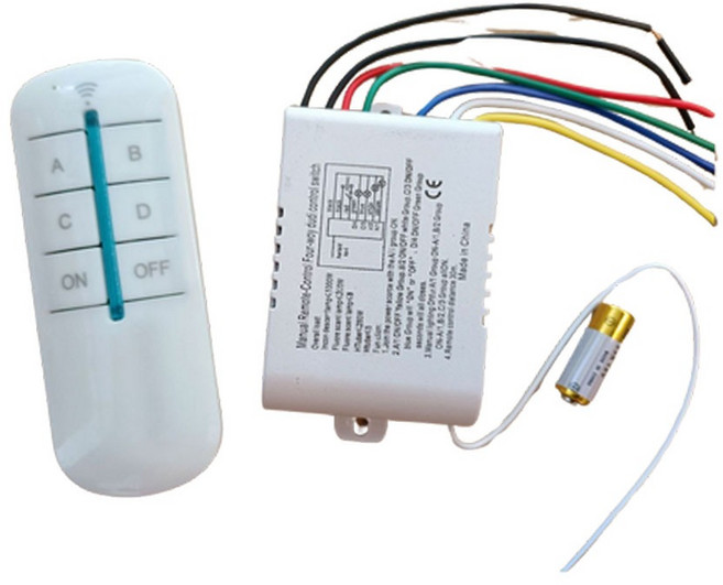 超能玩工 遙控燈具開關 DIY燈具開關 智慧燈控 LED電燈遙控器 紅外線開關面板 家用電燈控制, 1個, 燈具開關 智慧燈控四路