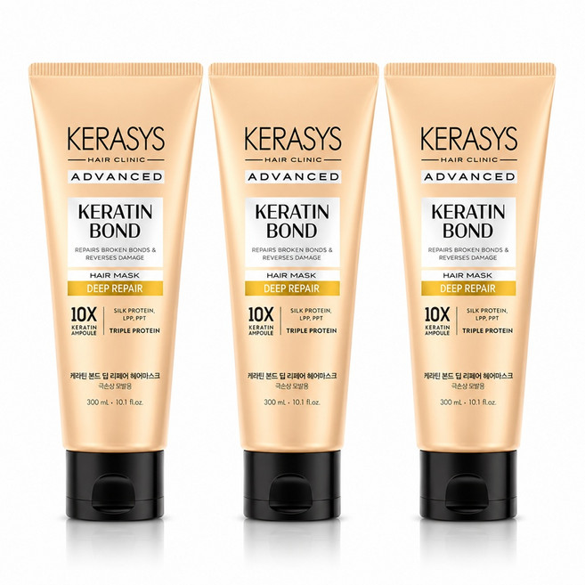 케라시스 어드밴스드 10x 리페어 앰플 헤어팩, 300ml, 3개