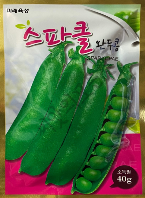스파클완두콩 씨앗 40g 애콩 알이크고 숙기가빠른 완두콩종자 미래종묘, 1개