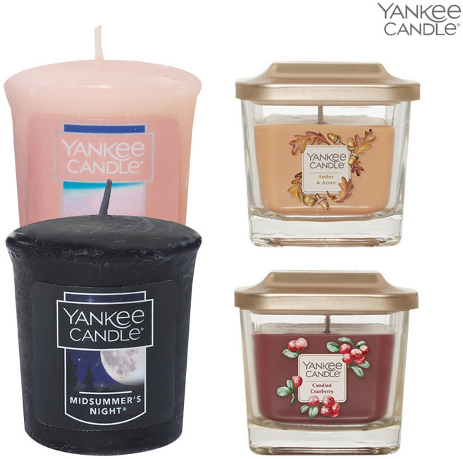 양키캔들 엘리베이션 스몰자+보티브 향초 (택2), 스몰자 앰버앤아콘, 보티브 프레쉬컷로즈, 스몰자 앰버앤아콘:보티브 프레쉬컷로즈