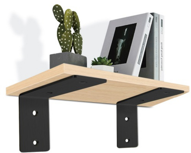 EMPIRE 인테리어 90도 벽선반 길이 조절가능 원하는 위치에 셀프 시공, 1단, 블랙