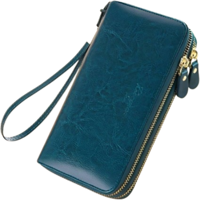 Banyanu 油蠟牛皮長夾 手機包 手拿包 多卡位