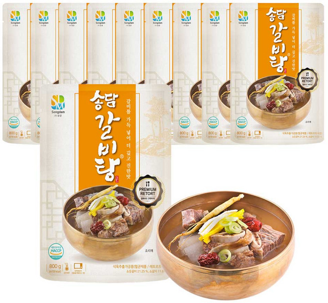 송담갈비탕 최상급 소갈비 사용 깊고 진한 맛 실온보관 보양식 간편식 전국 체인점 인기메뉴, 10개, 800g
