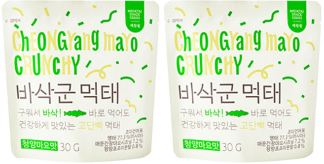 예찬원 바삭군 먹태 청양마요맛, 30g, 2개