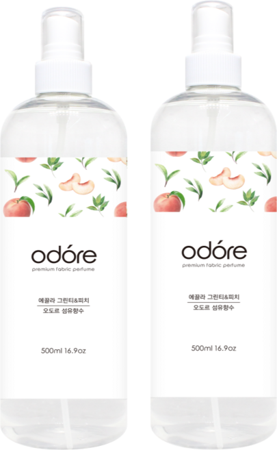 오도르 섬유향수, 에끌라그린티&피치, 2개, 500ml