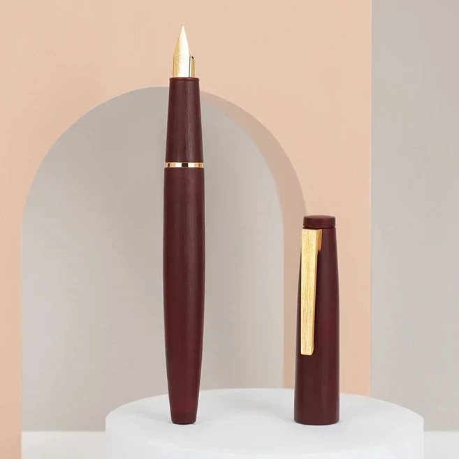 Jinhao 80 모든 색상 비즈니스 사무실 학생 문구 용품 EF 0.30mm 펜촉 만년필, 04 Gold-Wine, 02 F