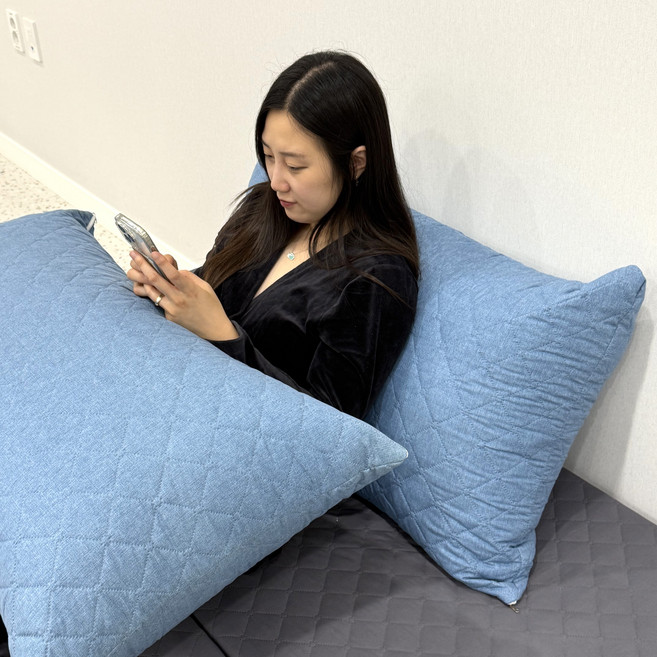 마누엘리 등받이등쿠션 커버 100X50/ 100X60/ 110X60 호환 커버 세미마이크로 고주파 누빔 발수 항균