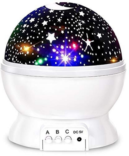 DIU 滿天星星空燈小夜燈夢幻星空浪漫投影創意檯燈兒童玩具, 白色星空:0.5w