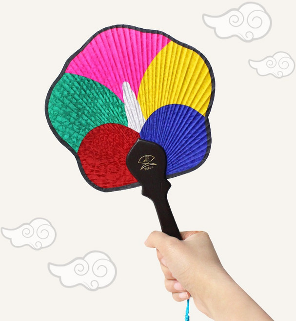 국산 무궁화 부채 소형 ( 전통공예품 한국기념품 외국인 바이어 선물 민속 휴대용 여름부채 연극 무용 소품 ), 1개