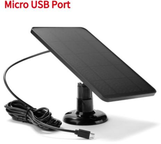 태양광 패널 태양 패널 마이크로 USB C 타입 태양광 패널 야외 전지 충전기 보안 카메라용 소형 가정용 조명 시스템 10W 5V 2in 1, Micro USB Black, 1개