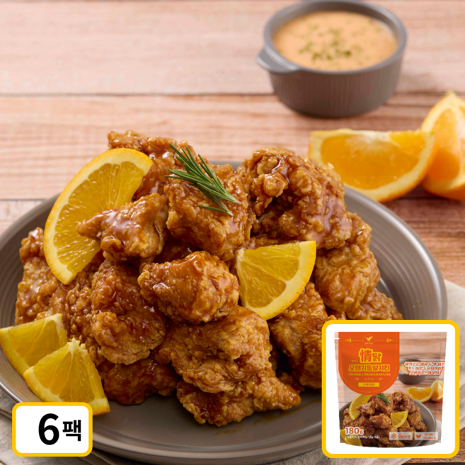 청학동 정닭 오렌지통살치킨 냉동치킨 가라아게, 6개, 180g