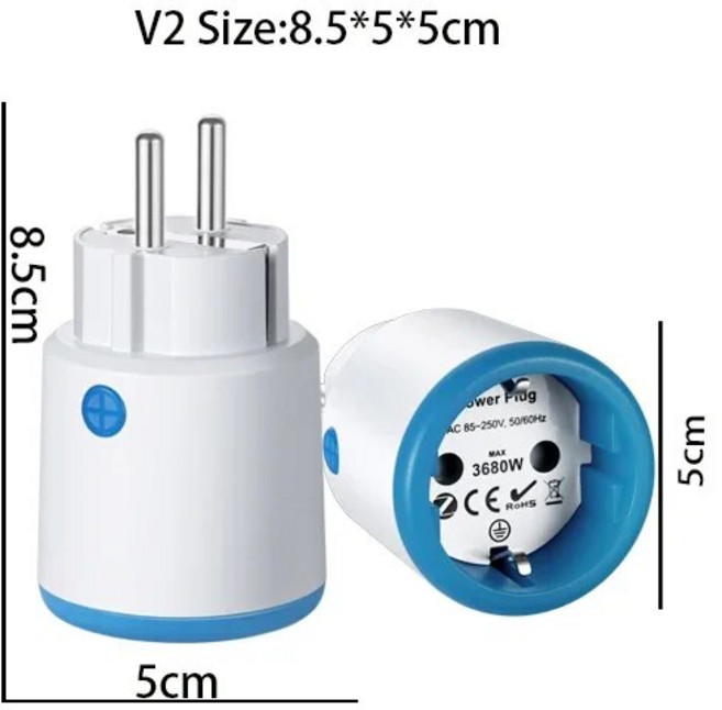 Tuya 스마트 지그비 플러그 소켓 3680W 16A 전력 에너지 모니터링 타이머 스위치 EU 콘센트 음성 제어, [03] zigbee plug 1pc V2, 1개