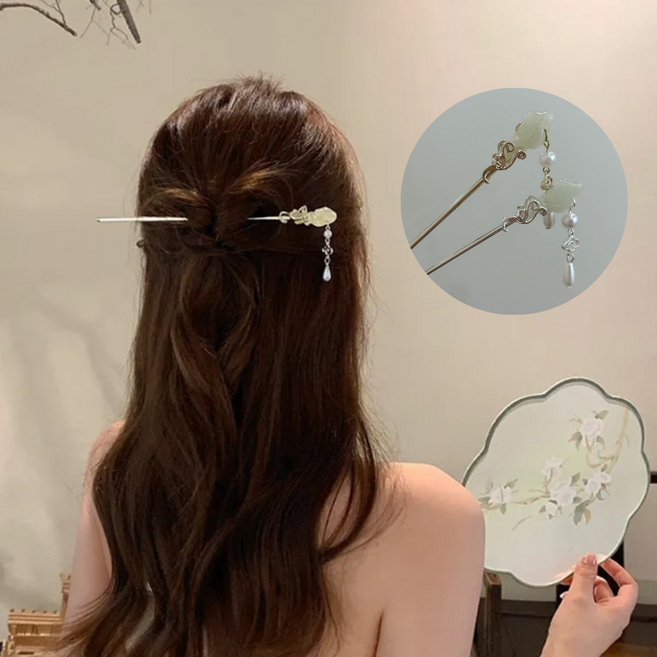 플로랄린 옥비녀 전통비녀 은비녀 한복비녀