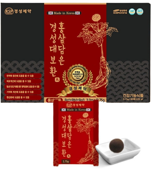경성제약 홍삼담은 경성대보환 전통원료 홍삼농축액 면역력증 피로개선, 60개, 3.75g