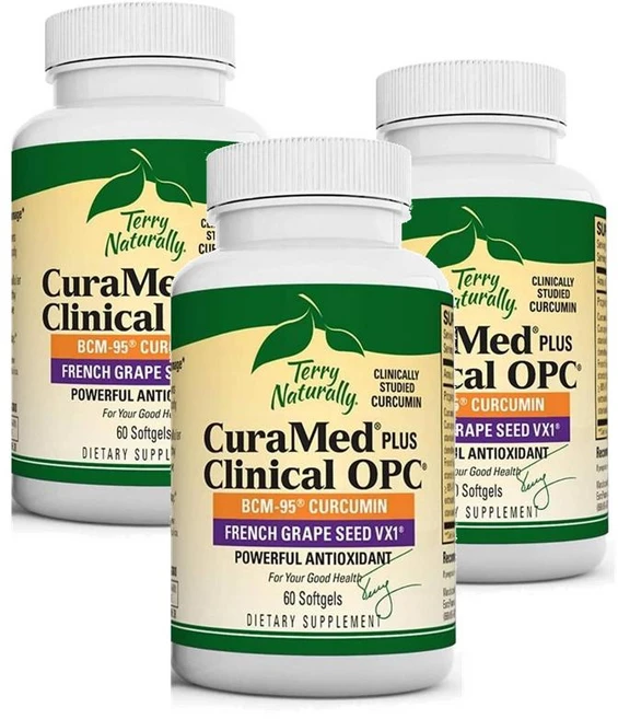 테리 내추럴리 큐라메드 플러스 클리니컬 OPC 소프트젤 Terry Naturally CuraMed Plus Clinical OPC, 3개, 60정 - 쿠팡