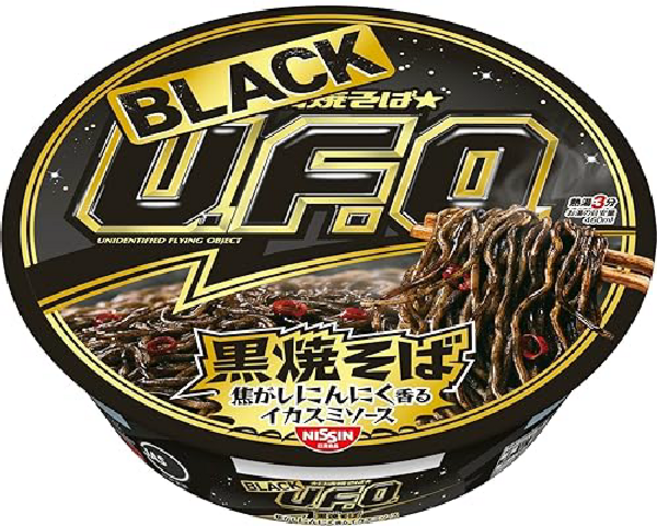 닛신 U.F.O. 마늘향이 나는 블랙 야키소바 오징어먹물 소스 100g 12개