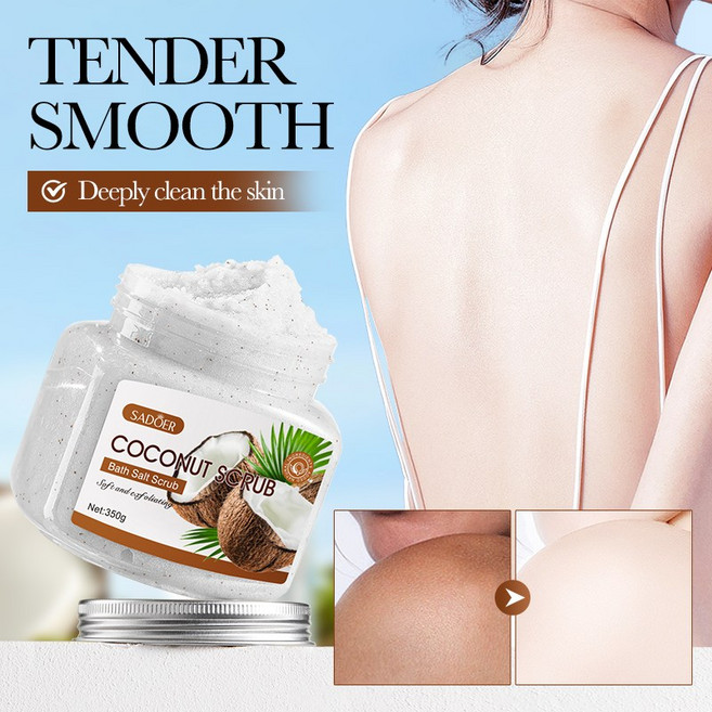 SADOER 코코넛 목욕 소금 스크럽 YZMSG, 1개, 350g