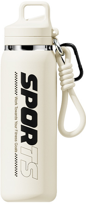 YONIVI 대용량 이중 진공 빨대 스텐 냉온 텀블러, 1개, 600ml, 화이트