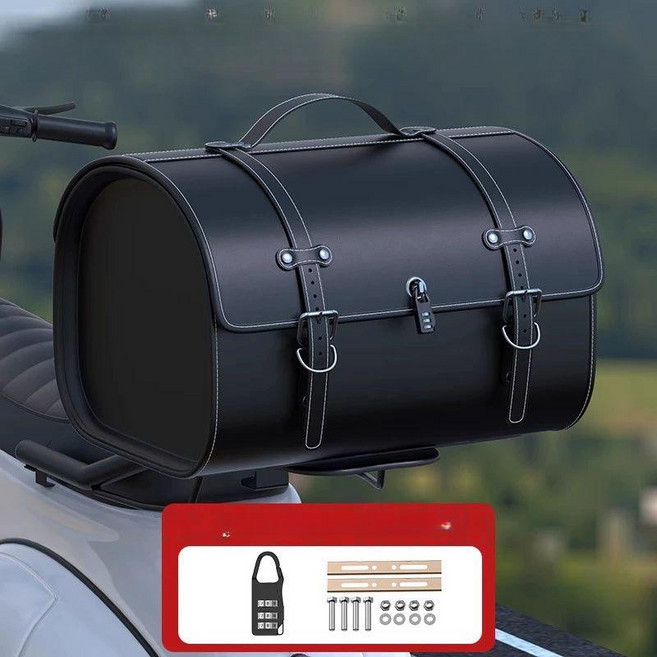 베스파 NS125LA 빈티지 트렁크 탑박스 복고풍 리어백, 블랙, 기본 모델명/품번