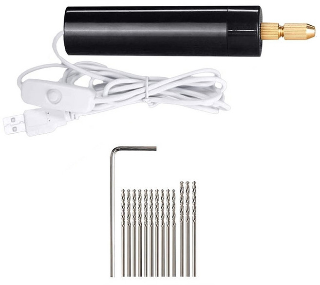 0.7-1.2Mm - 수지용 전동 핸드 드릴 세트 보석 제작 전기 핀 바이스 키트용 전동 미니 드릴, [1] Black, 1개