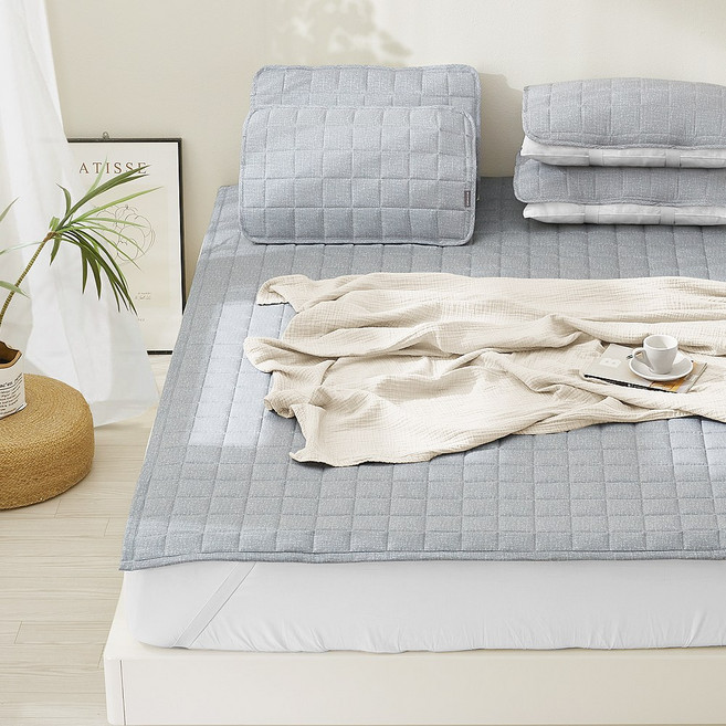 국내생산 먼지없는 알러지케어 모달 침대패드 고정밴드, 그레이