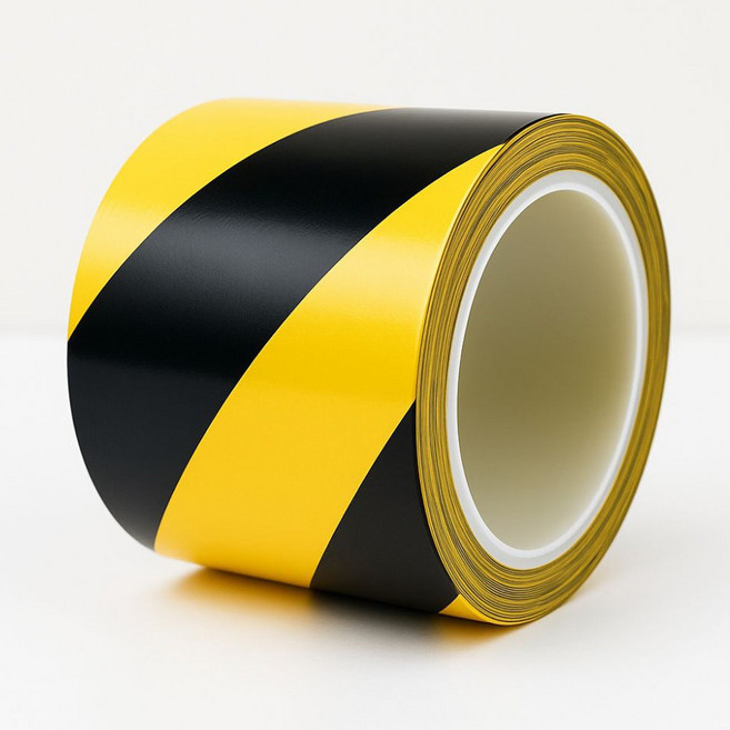 금성 바닥 라인테이프 PVC 방향표시 100mm(폭) x 33M(길이), 타이거(노랑/검정), 1개