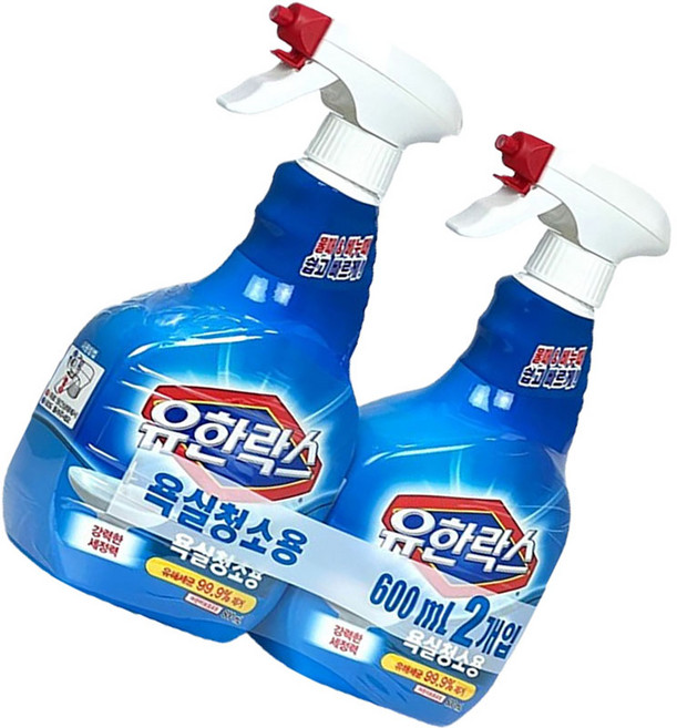 유한락스 욕실 화장실 클린업 세정제 곰팡이제거 클리너 케어 위생 세정제 살균 600ml 2병, 2개